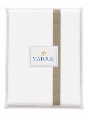 Matouk Lowell King Flat Sheet Khaki 600TC Egyptian Cotton Percale New